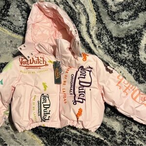 Von Dutch Light Pink Jacket with Multicolor Accents